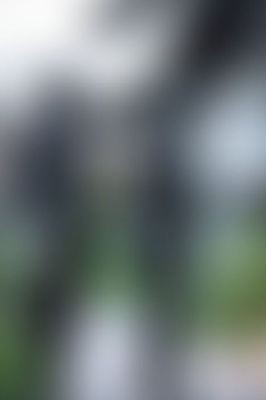 A sexy photograph of Vespa &amp; Cam Damage in black latex. Tagged with: in public &amp; gasmask. Posted November 2019.