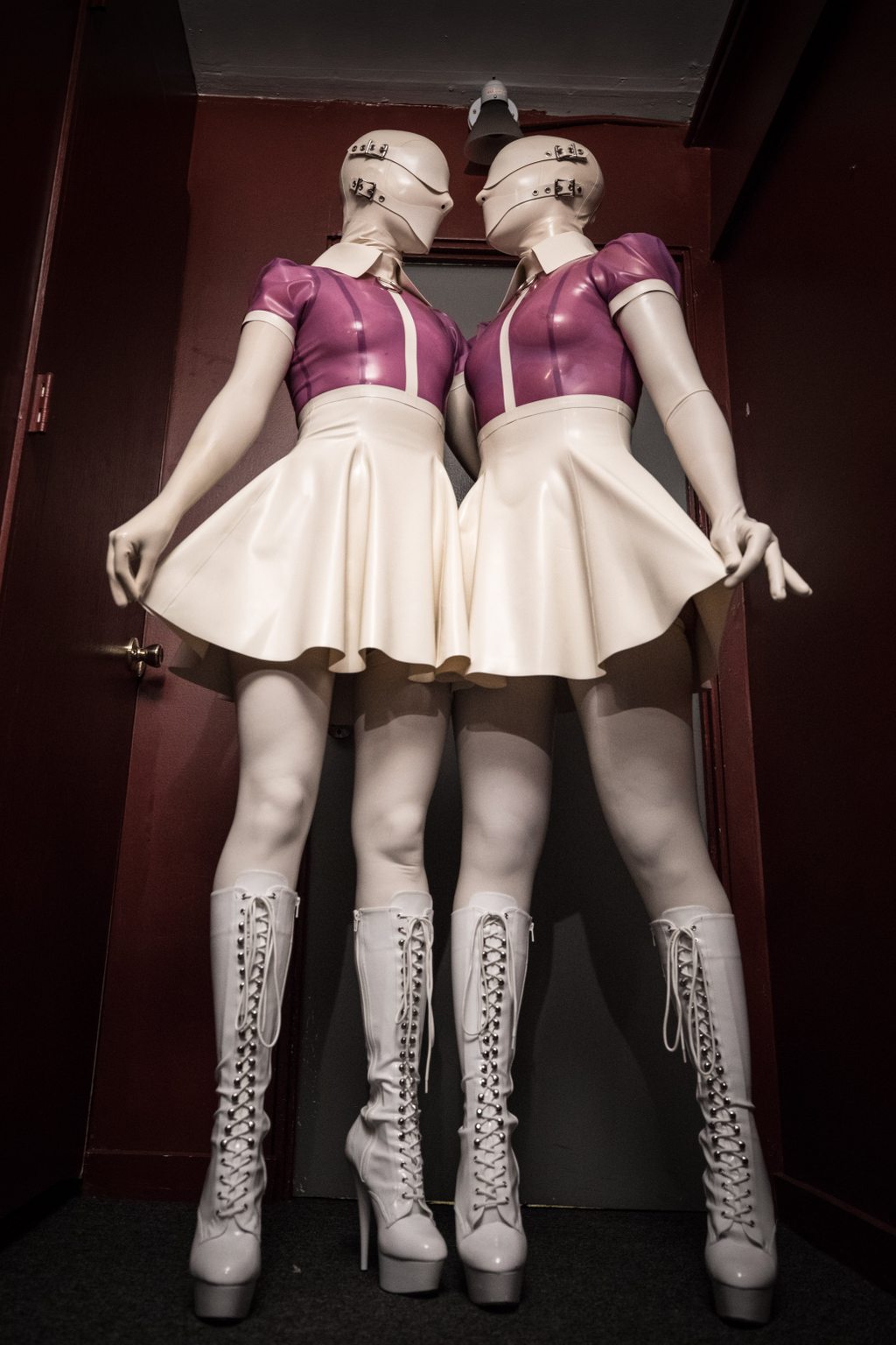 Come Play With Us A photo album of Vespa & Nico, in transparent, purple & pink & white latex. Posted December 2017.