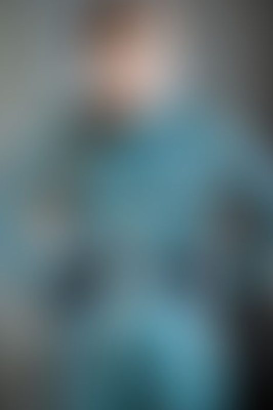 A sexy photograph of Mbot in blue latex. Posted April 2021.