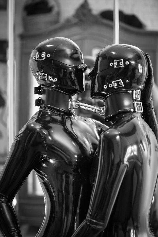 A sexy photograph of Nico & Vespa in black latex. Posted July 2017.
