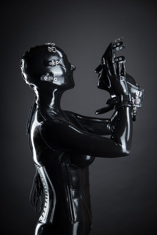 A sexy photograph of Vespa, in black latex. Posted March 2016.