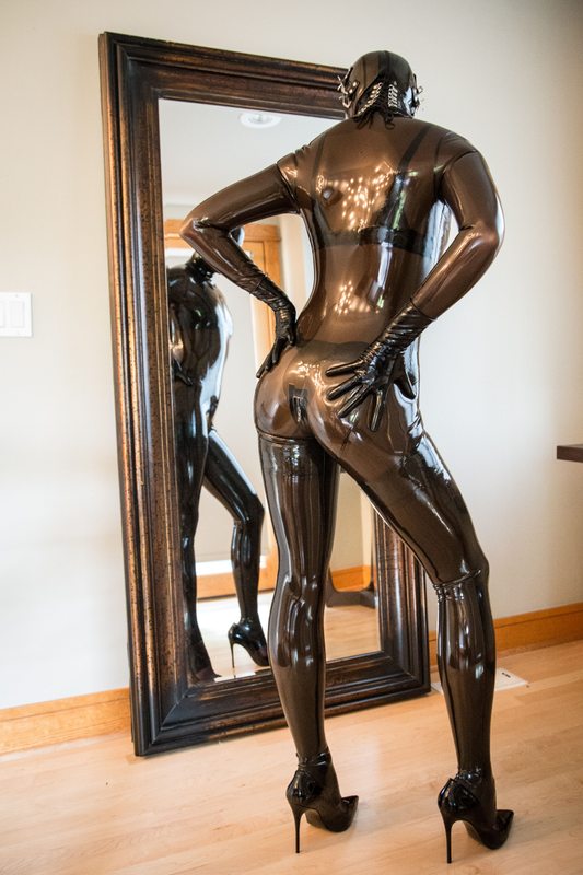 A sexy photograph of Vespa, in transparent latex. Posted April 2016.