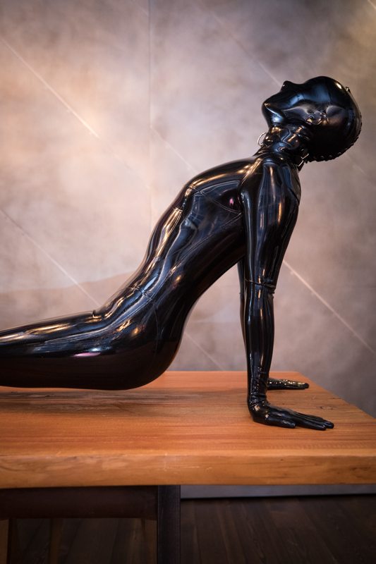 A sexy photograph of Vespa, in black latex. Posted February 2018.