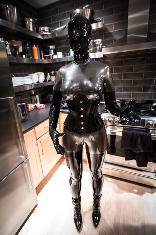 A sexy photograph of Vespa, in metallic latex. Posted January 2016.