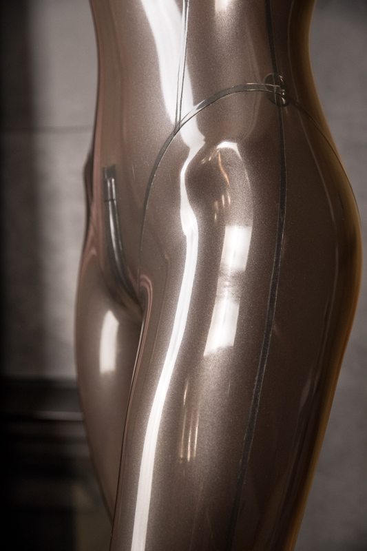 A sexy photograph of Vespa in metallic latex. Posted January 2018.