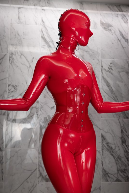 A sexy photograph of Vespa in red latex. Posted September 2021.